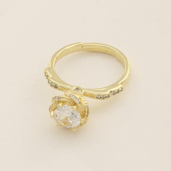 SODAJO HALO CUT CZ GOLD DIPPED ADJUSTABLE RING