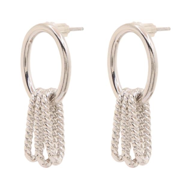 SODAJO GOLD DIPPED ROUND RING DANGLE EARRING