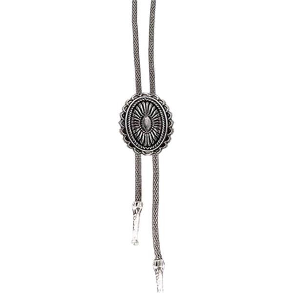 WESTERN CONCHO BOLO LONG NECKLACE