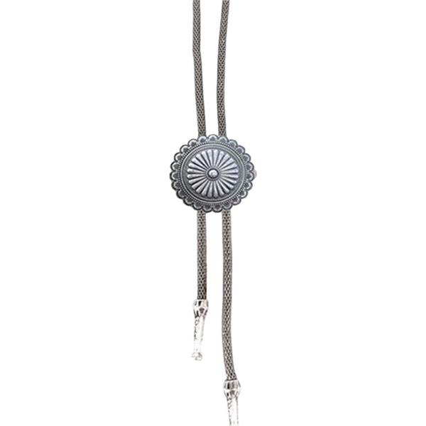 WESTERN CONCHO BOLO LONG NECKLACE