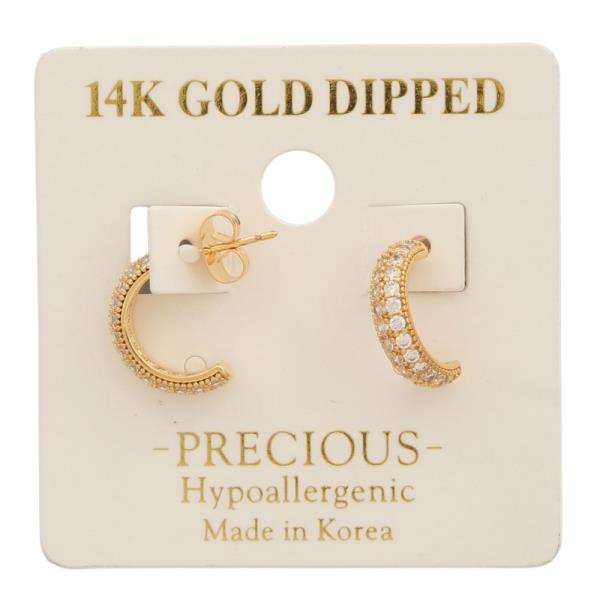 14K GOLD DIPPED RHINESTONE EARRING