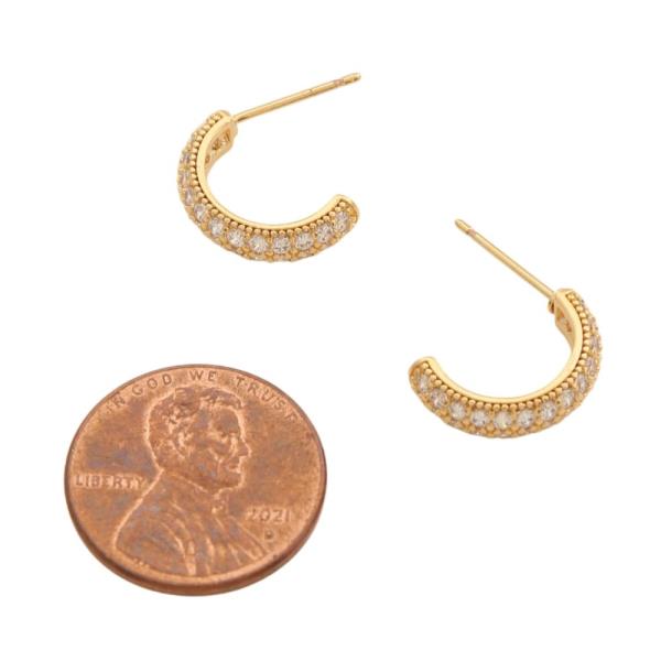 14K GOLD DIPPED RHINESTONE EARRING