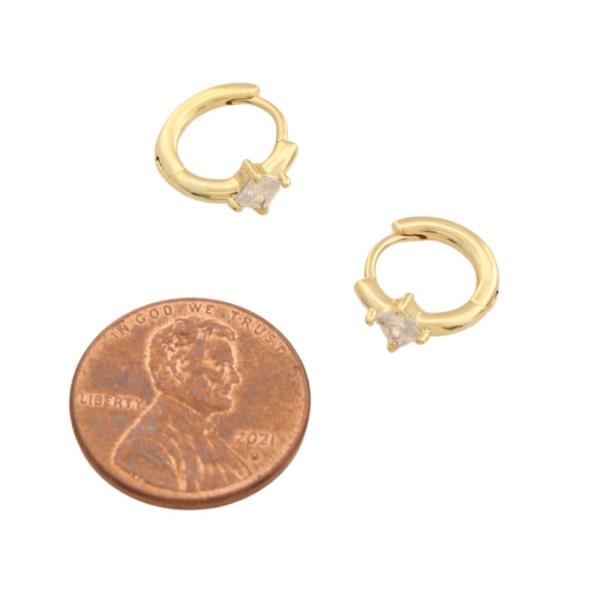 14K GOLD DIPPED HUGGIE HOOP EARRING