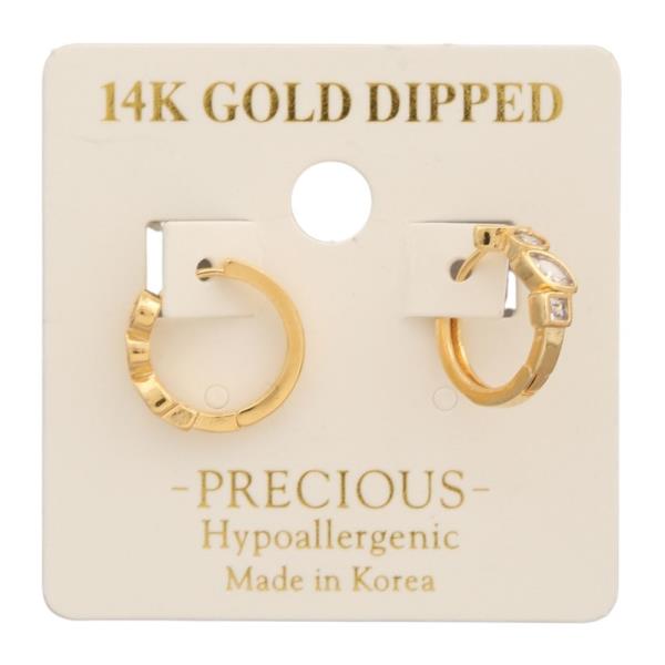 14K GOLD DIPPED HUGGIE HOOP EARRING