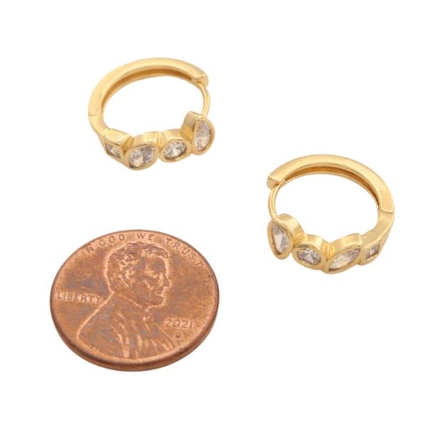 14K GOLD DIPPED HUGGIE HOOP EARRING