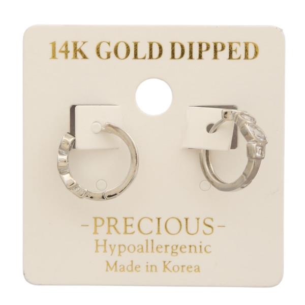 14K GOLD DIPPED HUGGIE HOOP EARRING