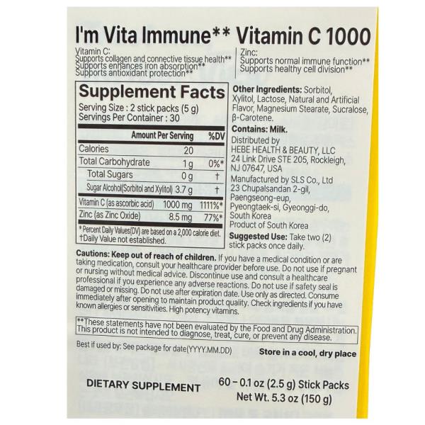IMITA IMMUNE SUPPLEMENTS VITAMIN C 1000 60P 150G