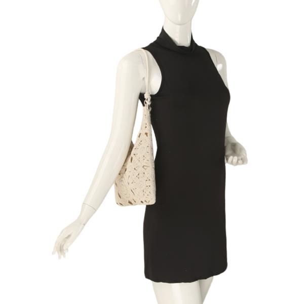 WOVEN PATTERN CROCHET DESIGN SHOULDER HOBO BAG