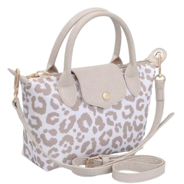 LEOPARD PRINT HANDLE SATCHEL BAG