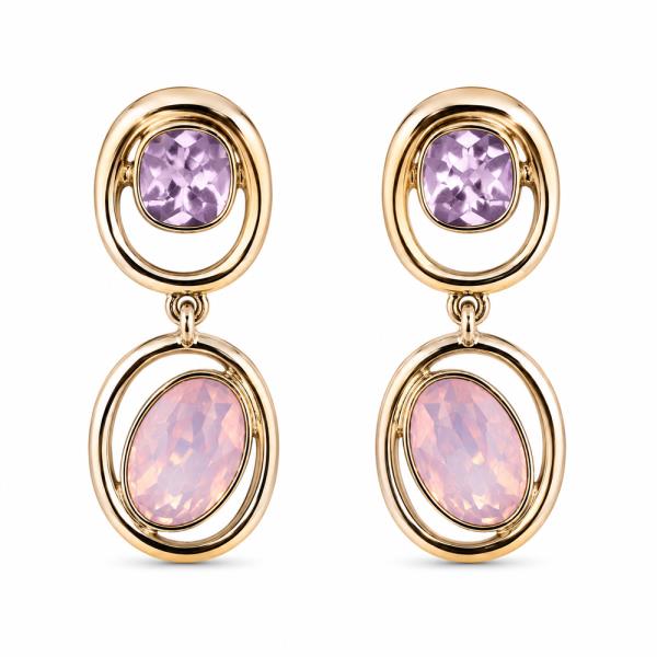 RHINESTONE OVAL DROP EARRING