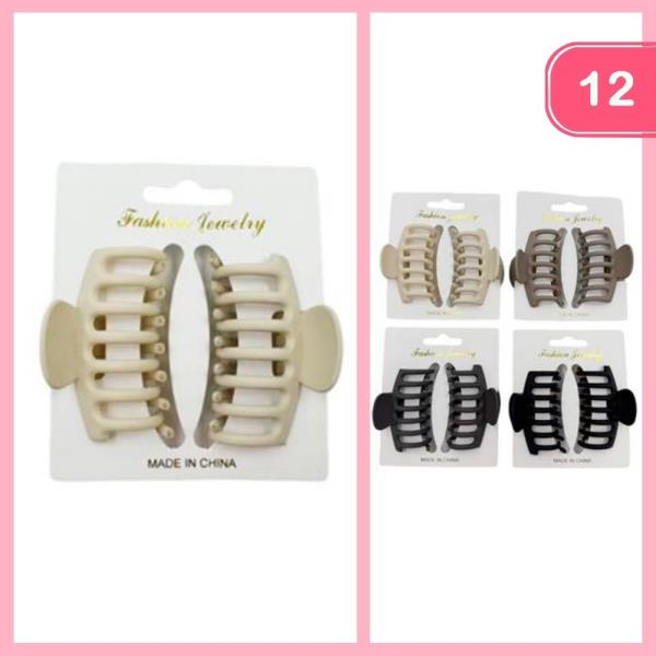 HAIR CLAW CLIPS (12 UNITS)