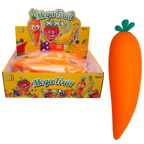 MEGA FRUIT XXL CARROT SQUISHY SQUEEZE TOY (12 UNITS)