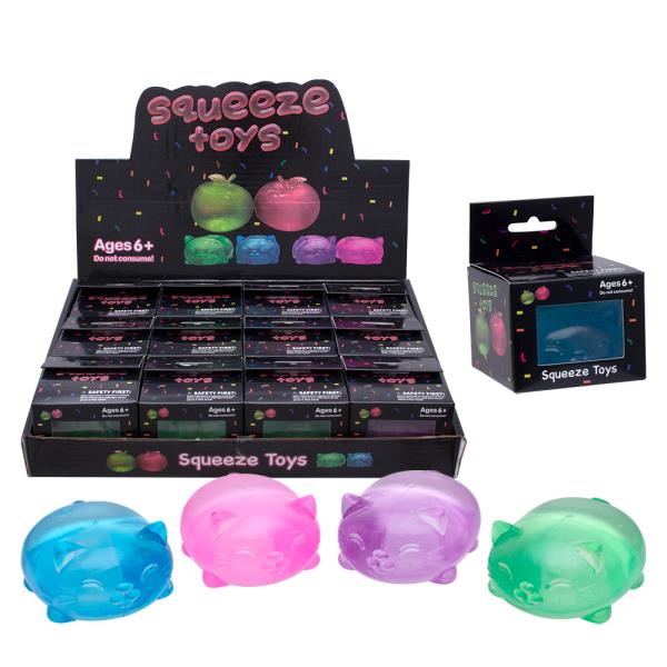 CAT SQUISHY SQUEEZE TOY (12 UNITS)