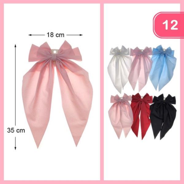 LONG TAIL HAIR BOW (12 UNITS)