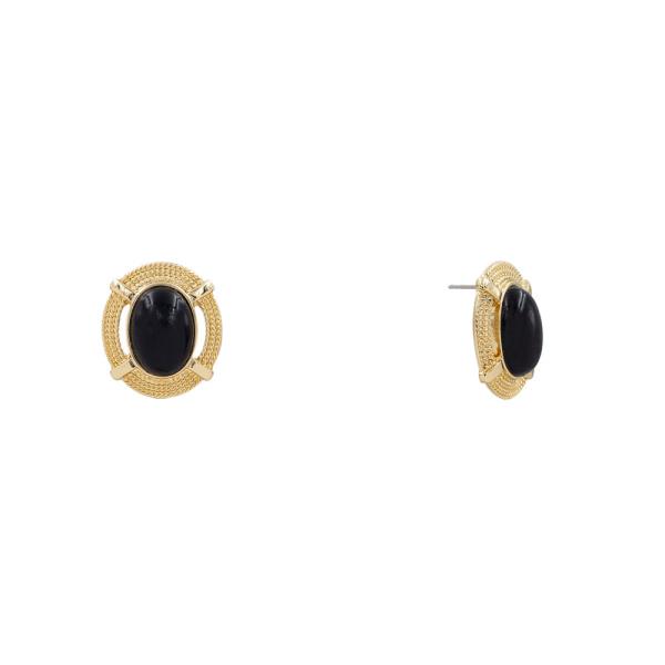 GEMSTONE OVAL STUD EARRING