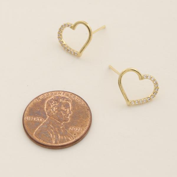 SODAJO HEART CZ GOLD DIPPED EARRING
