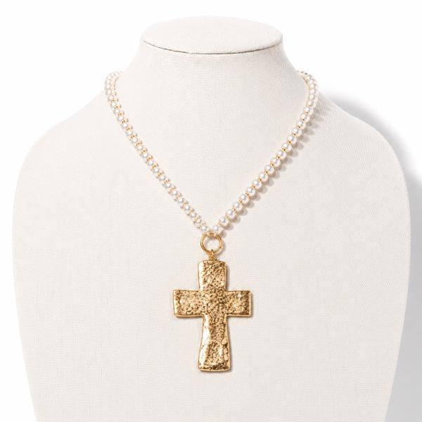HAMMERED CROSS NECKLACE