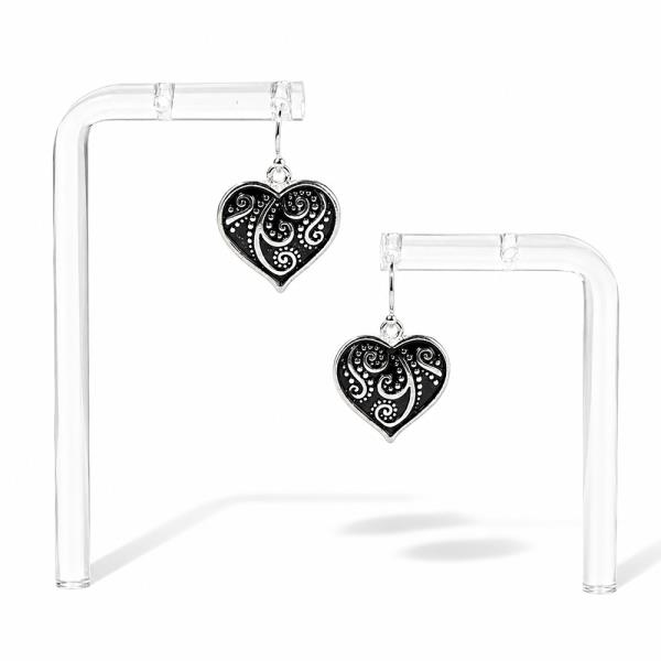 HEART SWIRLING FILIGREE EARRING