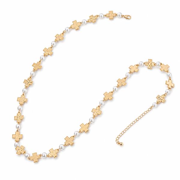 CROSS PEARL NECKLACE