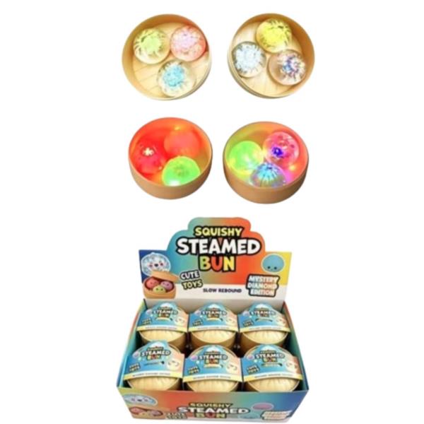 MINI STEAMED BUN SQUISHY SQUEEZE TOY (12 UNITS)