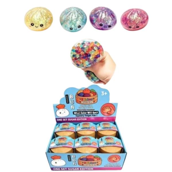 DUMPLING GLITTER SQUISHY SQUEEZE TOY (12 UNITS)