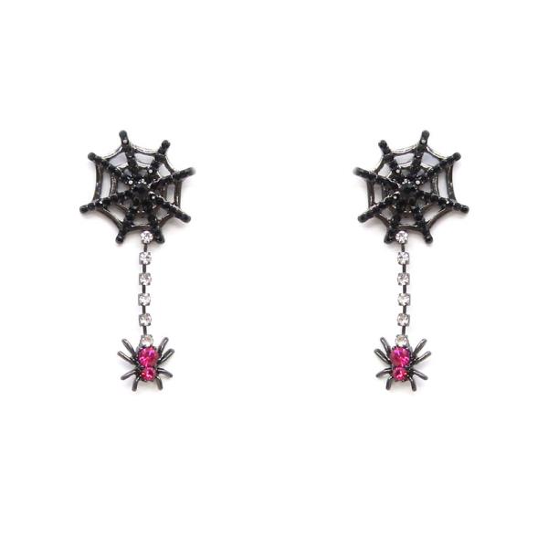 HALLOWEEN SPIDER WEB DANGLE EARRING