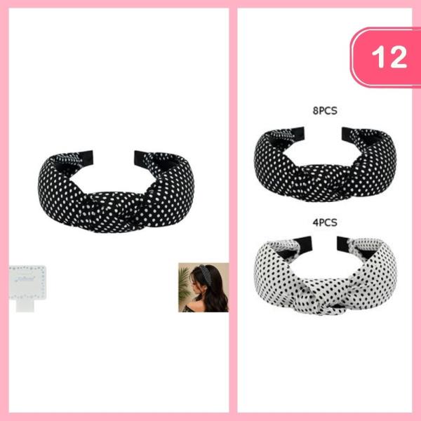POLKA DOT KNOTTED HEADBAND (12 UNITS)