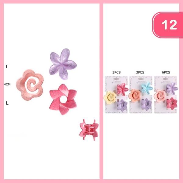 MINI FLOWER HAIR CLAW CLIP (12 UNITS)