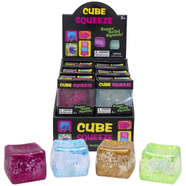 CUBE SQUEEZE SQUISHY SQUEEZE TOY (12 UNITS)