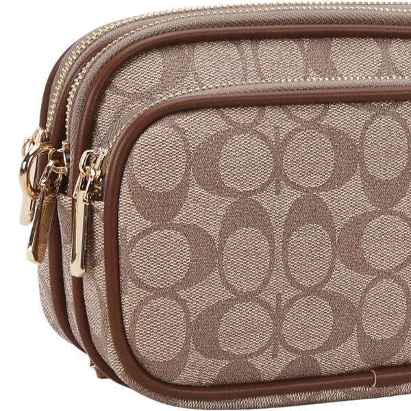 2IN1 OVAL TEXTURE ZIPPER CROSSBODY BAG W WALLET SET