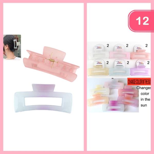 ACRYLIC PASTEL HAIR CLAW CLIP (12 UNITS)