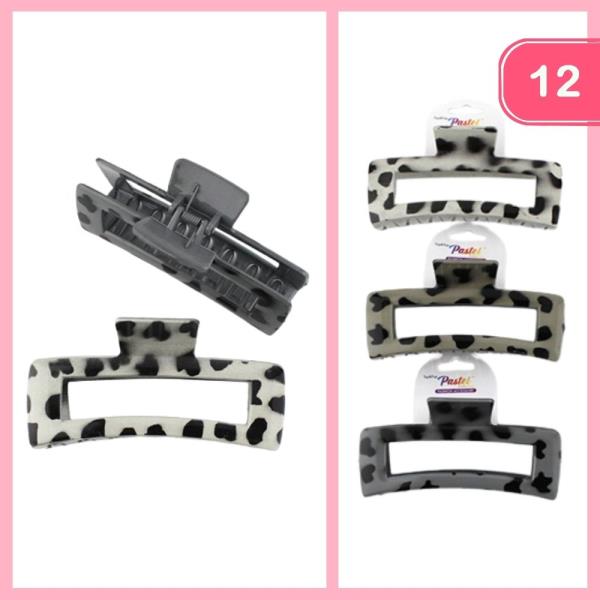 LEOPARD HAIR CLAW CLIP (12 UNITS)
