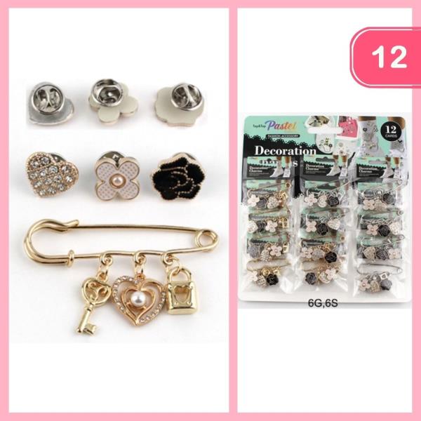 HEART FLOWER DECORATION CHARMS (12 UNITS)