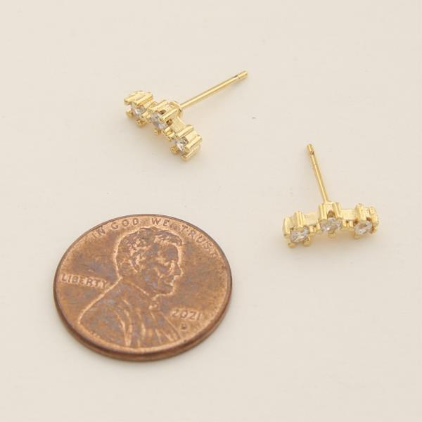 14K GOLD DIPPED CZ BAGUETTE CUT EARRING