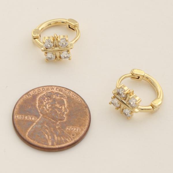 14K GOLD DIPPED SPARKLING HUGGIE EARRING