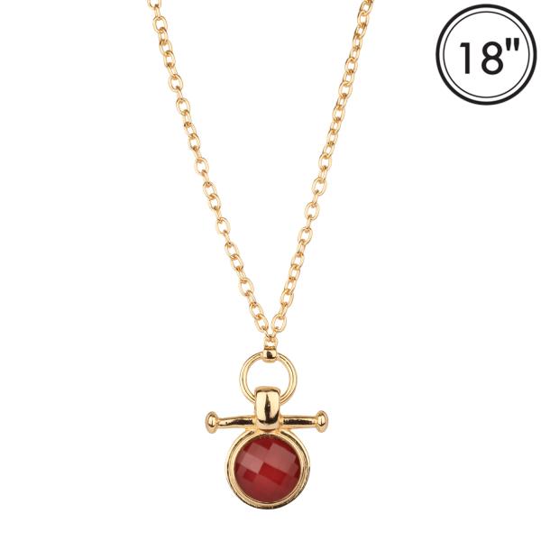 METAL EPOXY STONE NECKLACE