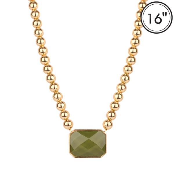CCBBALL EPOXY STONE NECKLACE