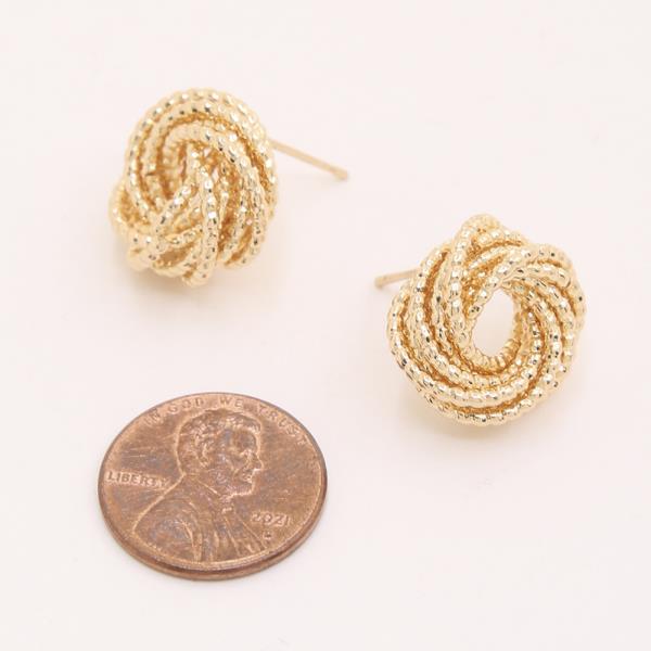 TWISTED TEXTURE LOVE KNOT DESIGN EARRING
