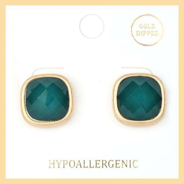 EPOXY STONE POST EARRING
