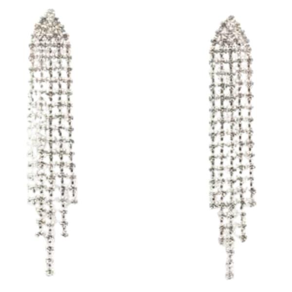 RHINESTONE FRINGE DANGLE EARRING