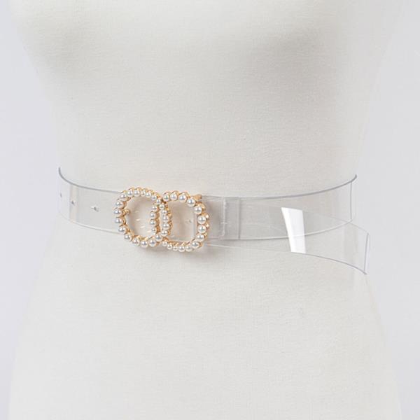 PEARL BUCKLE TRANSPARENT BELT