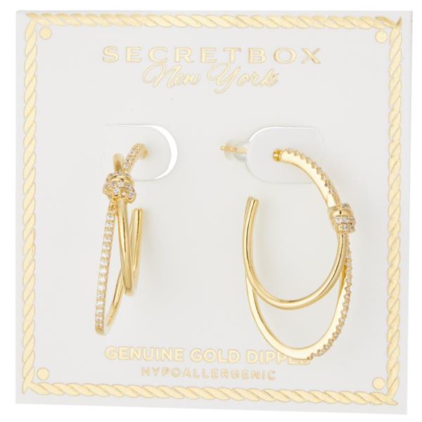 GOLD DIPPED KNOTTED HOOP SILVER POST