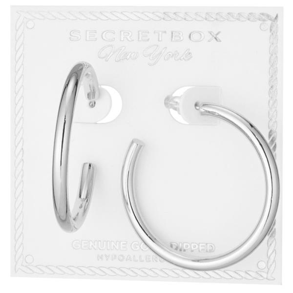 GOLD DIPPED 45MM HOOP SILVER POST EARRING