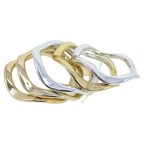 ABSTRACT METAL BANGLE BRACELET SET