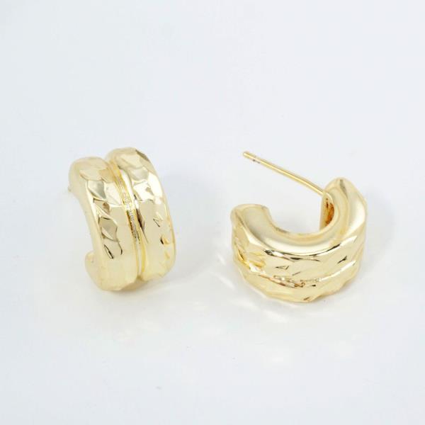 14K GOLD WHITE GOLD DIPPED TEXTURED HUGGIES