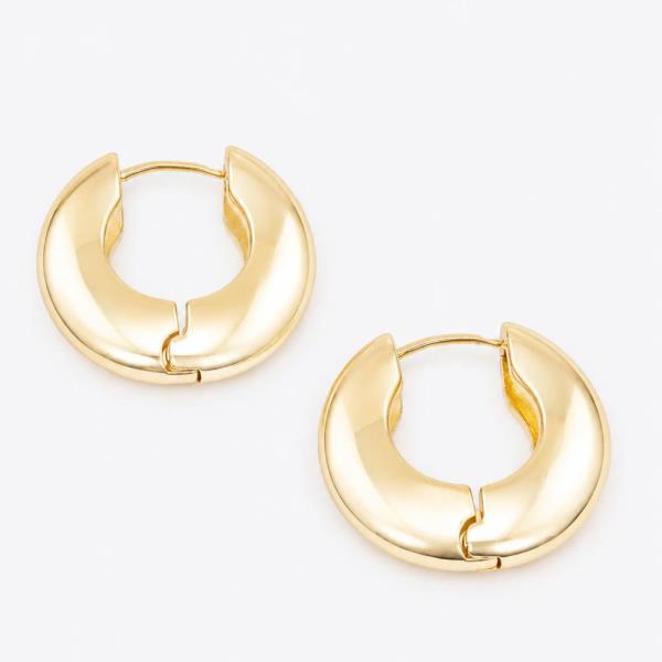 14K GOLD WHITE GOLD DIPPED BOLD ROUND HUGGIES