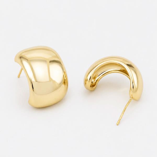 14K GOLD SIPPED MODERN CURVED STUDS