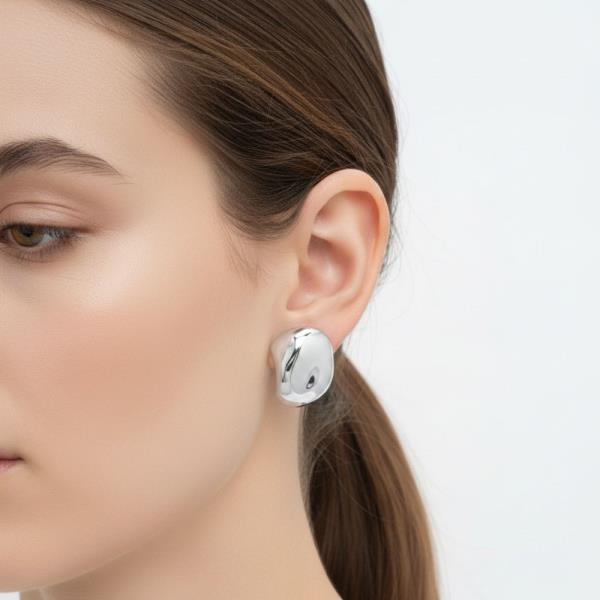 14K GOLD SIPPED MODERN CURVED STUDS