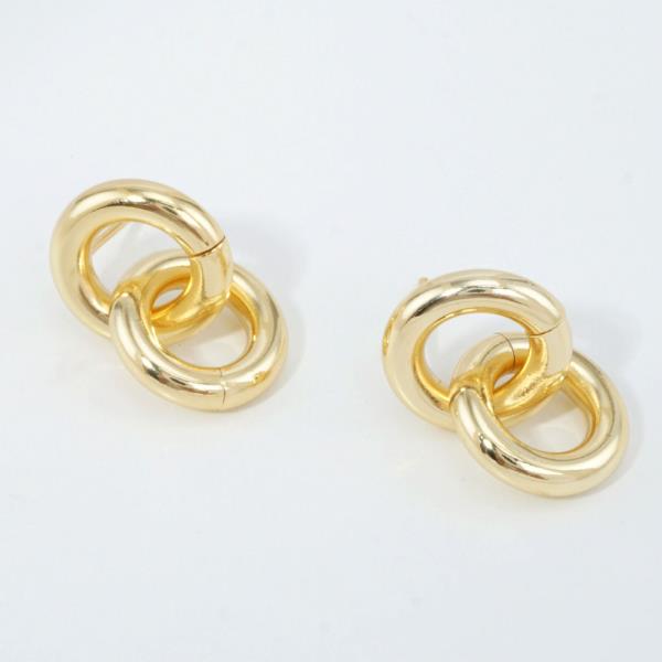 14K GOLD WHITE GOLD DIPPED LINK HOOP STUDS