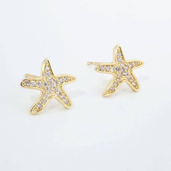 14K GOLD WHITE GOLD DIPPED COASTAL CZ STUDS